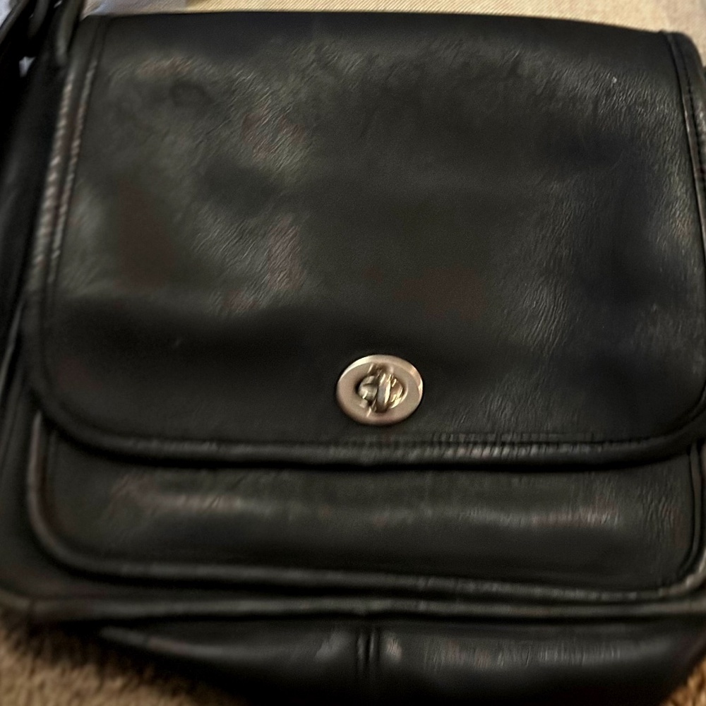 Vintage Coach Rambler 9061 Crossbody Shoulder Bag Satchel Black Purse